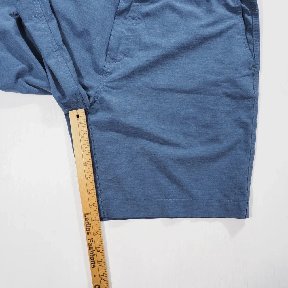Faherty All Day Shorts Mens 36 Blue Stretch Drawstring Performance Wicking UPF